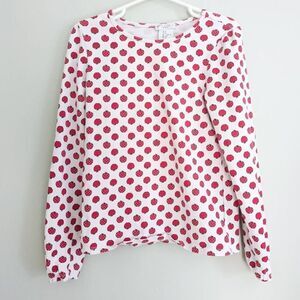 Max Studio Kids Girls Apple Print Long Sleeve Top
